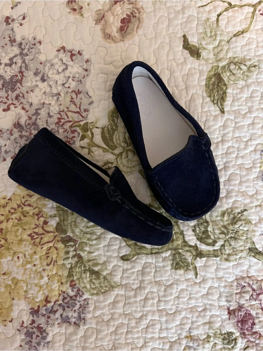 Junior TOD’S Navy Suede Slippers Loafers size 5